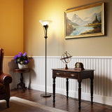 63361 Gatineau 71" Dark Bronze Floor Lamp with Alabaster Glass Shade