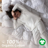 Goose Feather Down Fiber Comforter Queen,100% Organic Cotton Duvet Insert,All-Season Luxury Duvet In