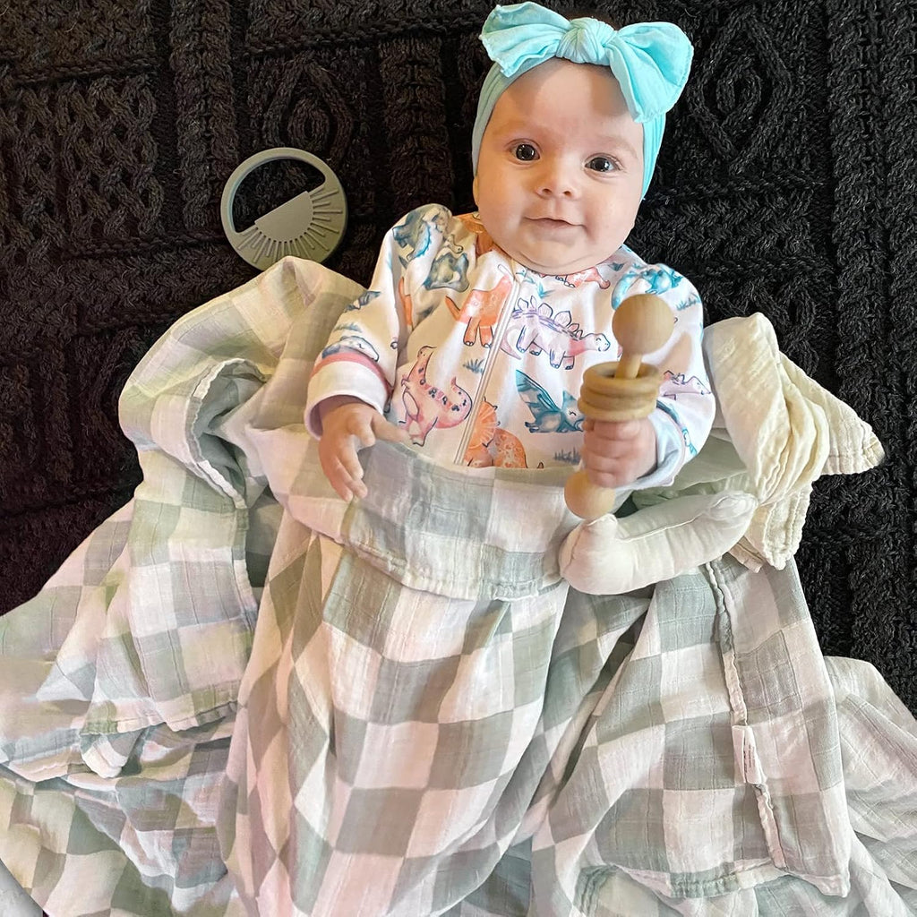 Muslin Swaddle Blankets, Farm Animals Baby Swaddling Wrap Nursery Receiving Blanket for Boys & Girls, Soft 70%
