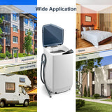 Portable Washing Machine, 7.7lbs Capacity Compact Laundry Washer and Spin Combo with 6 Programs, Built-in Barrel Light