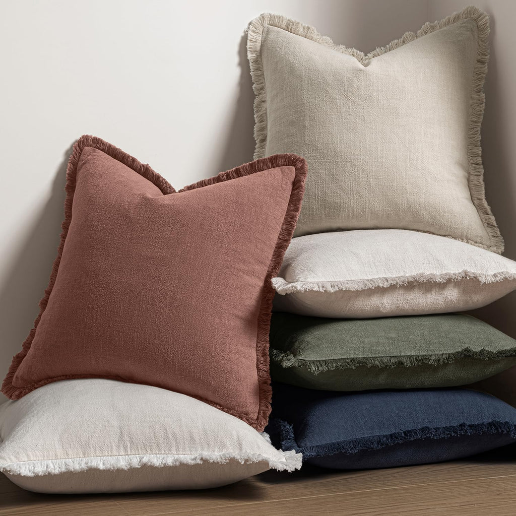 Linen Decorative Fall Lumbar Throw Pillow Covers Autumn Glaze 12x20