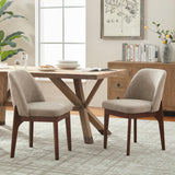 Modern Dining Chairs Set of 2, Faux Leather Kitchen Chairs with Wood Legs