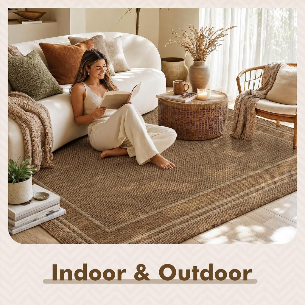 Outdoor Rug Patio Rug Polypropylene Indoor Outdoor Rugs Outdoor Carpet Deck Balcony Porch, Textured Weave