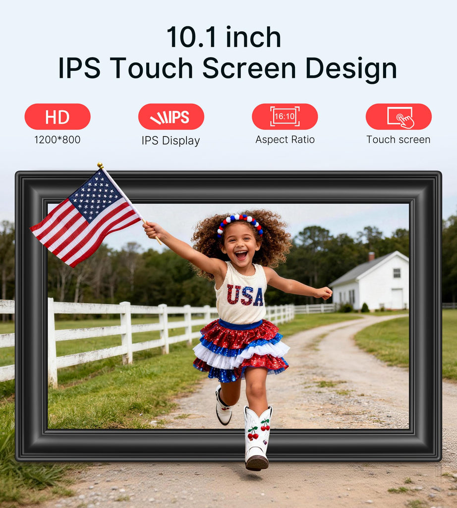 Frameo Digital Picture Frame, 10.1'' WiFi Digital Photo Frames 32GB Storage