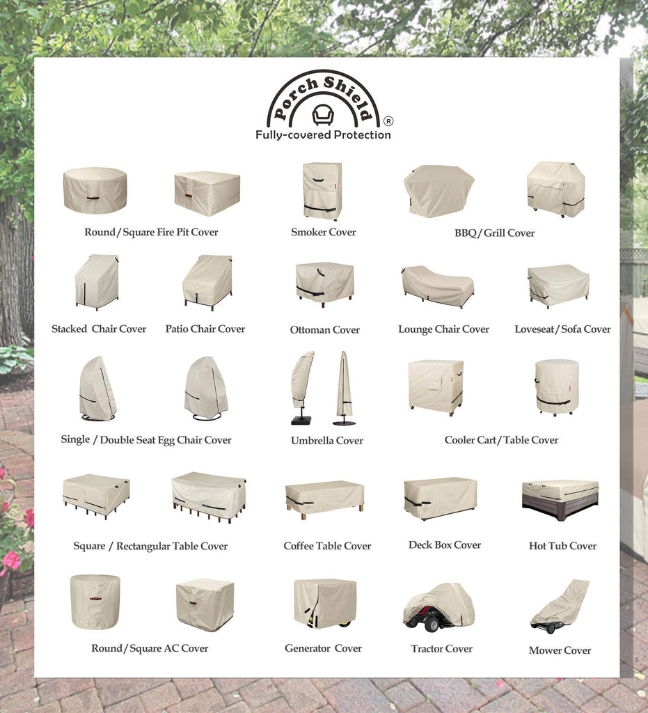 Square Patio Fire Pit Table Cover 32 x 32 inch, Beige