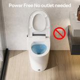Non-Electric Elongated Smart Toilet with Built-In Bidet, Powerful Flush System, ADA Comfort Height, Soft Open and Close Lid, Air Pressure-Assisted Flush