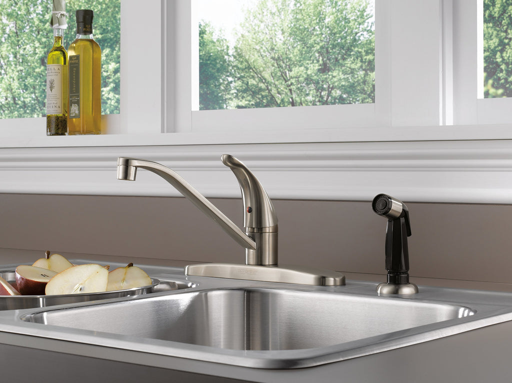 Single-Handle Faucet with Side Sprayer, Stainless