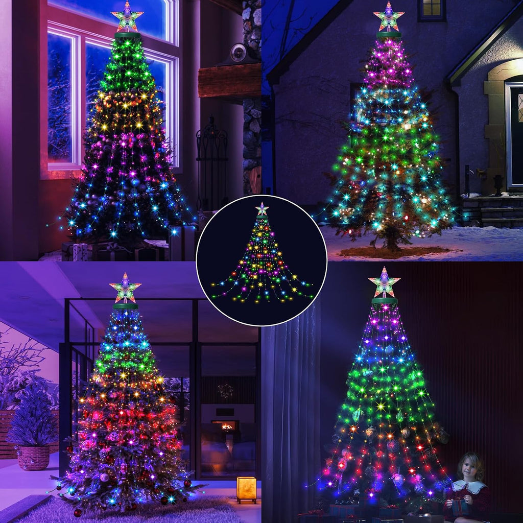 Smart Christmas Tree String Lights with Ring, 330 LED Christmas Tree Light
