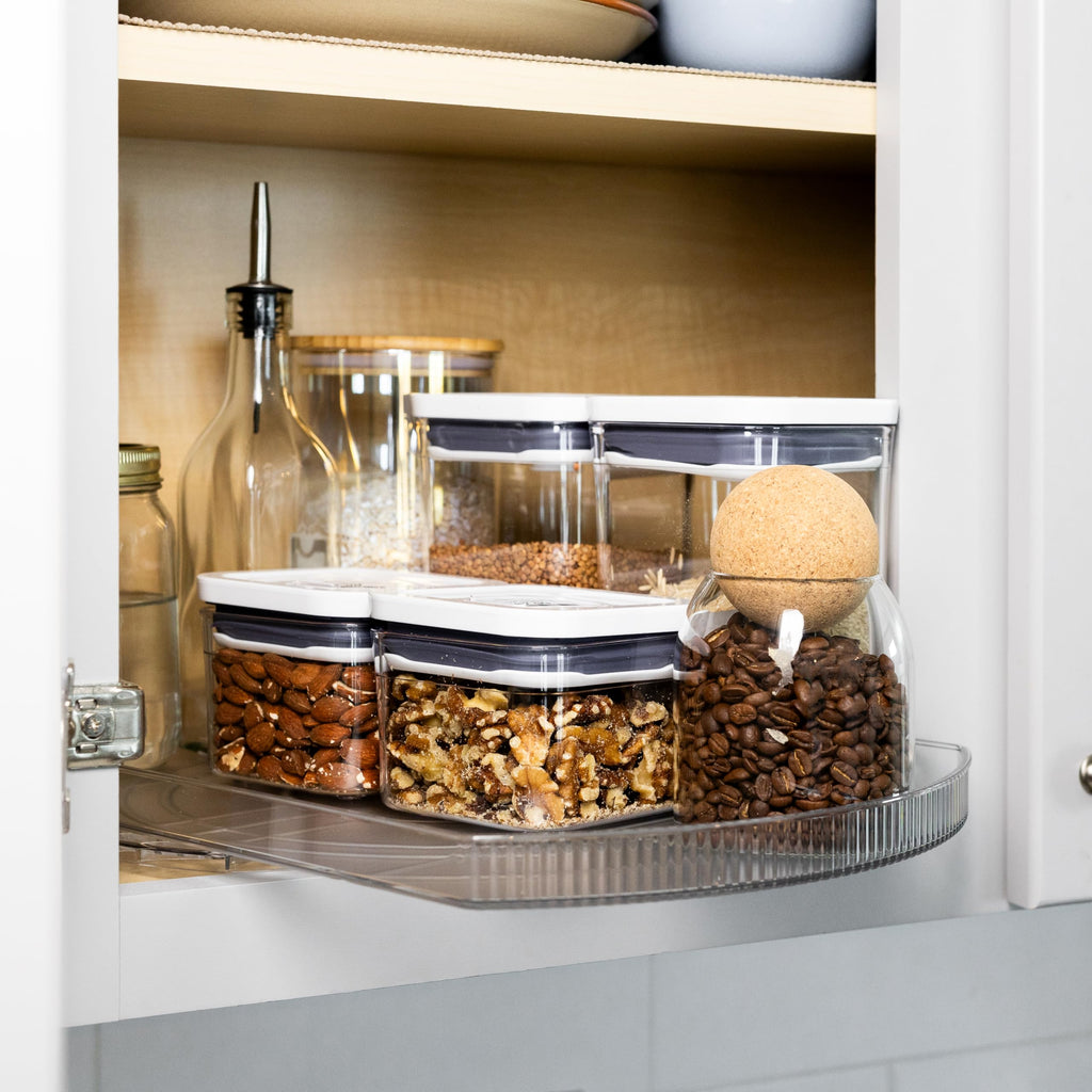Rotating Lazy Susan for Refrigerator - Square Lazy Susan - Rectangular Fridge Lazy Susan Organizer - 360°