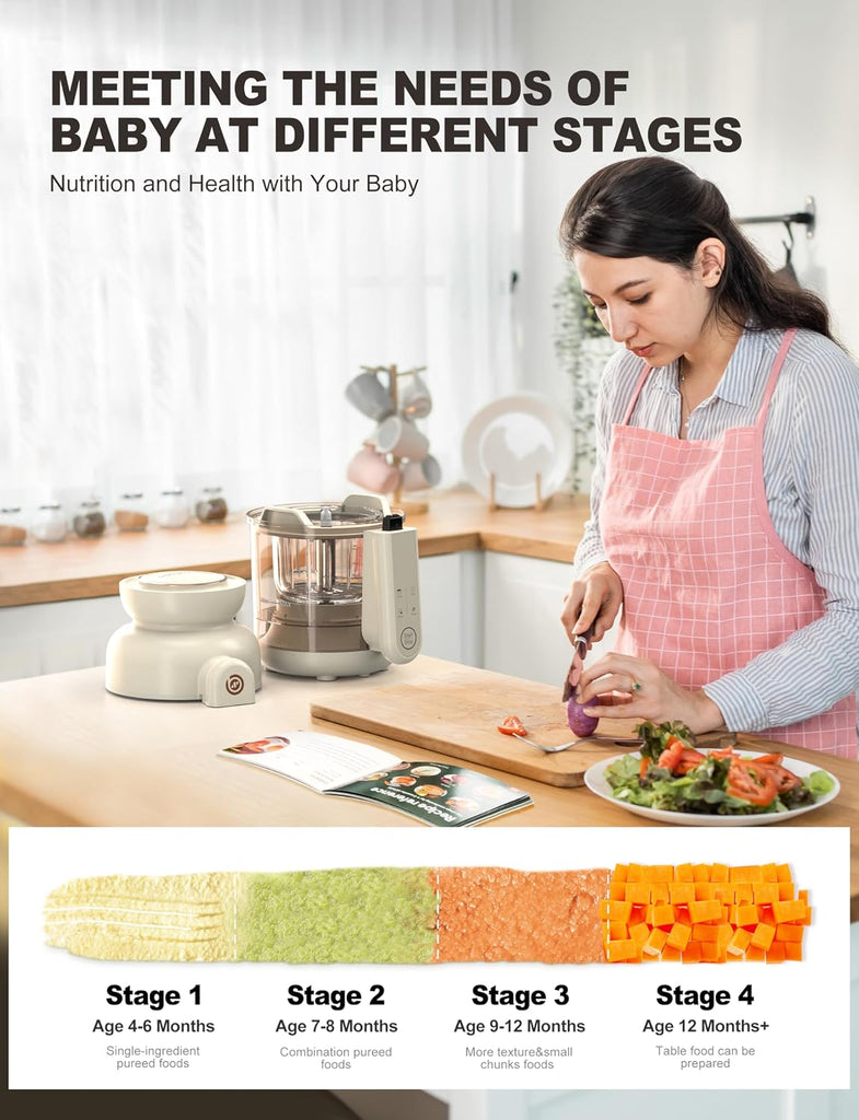 Auto Baby Food Maker, Glass Baby Food Mills, Baby Blender & Steamer and Puree Maker with Auto Cooking, Easy Cleaning