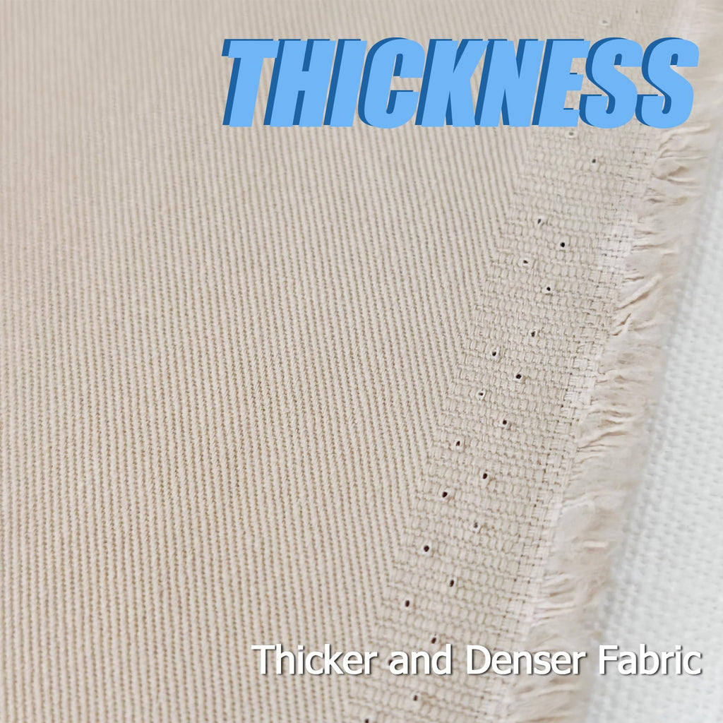 5 Yard Beige Twill Cotton Canvas Fabric, Natural Thick Cotton Poplin Fabric by The Yard, 59 Inches Wide 100% Cotton
