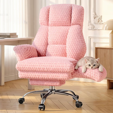 Big and Tall Office Chair with Foot Rest & Flip Armrests | Executive Ergonomic Computer Gaming Chair, for Pets &