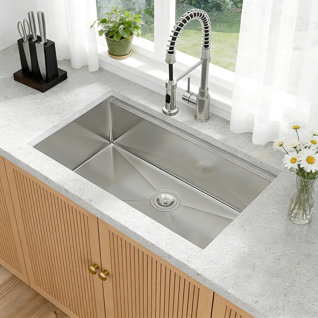 30 Inch Undermount Sink Stainless Steel Undermount Kitchen Sink Workstation | Single Bowl,16 Gauge,Under Counter