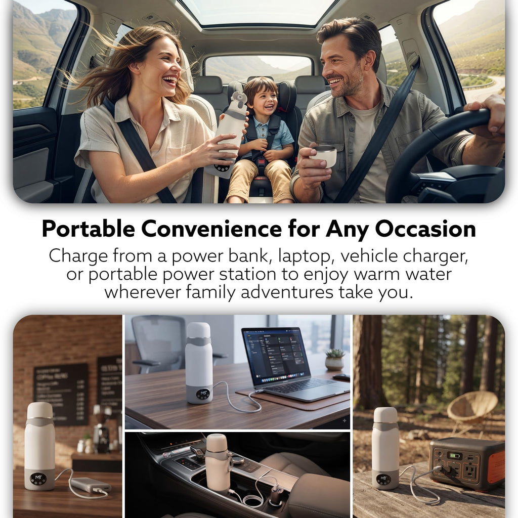Portable Bottle Warmer for Travel, Baby Milk Warming, 17oz, SUS316