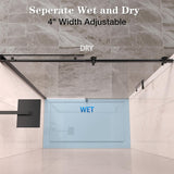 56-60” x 76” Frameless Shower Door, 5/16" (8mm) Clear SGCC Tempered Glass, Bathroom Glass Sliding Shower Doors