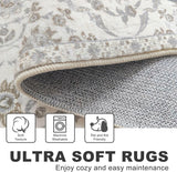2.6x10 Moroccan Runner Rug, Cream Beige Grey Super Soft Washable Hallway Entryway Runner Rug, Accent