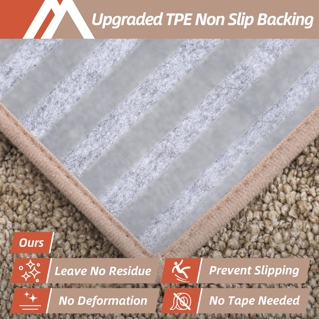 Edging Non-Slip Carpet Mat 28inX9in, 15pc, Beige