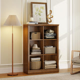 6 Cube Storage Organizer Bookcase - 3 Tiers 6 Storage Cube Adjustable Space Book Case, Display Cabinet Organizer