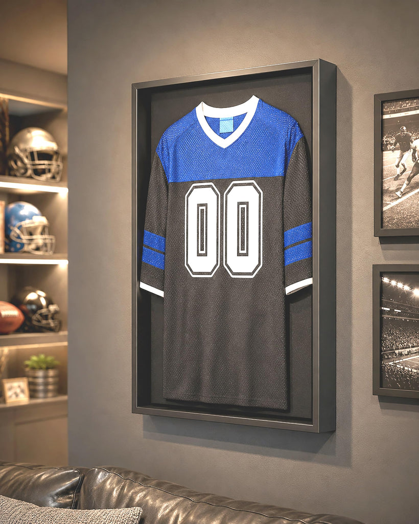 Sports Jersey Display Case - Shadow Box - 20"x30" - Black Wall Mount - Jersey Display Cabinet - Wall Hanging - Sports
