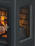 Freestanding Electric Fireplace Stove Heater with 3D Flame Effect, Infrared Space Heater for Rooms up to 1,000 Sq Ft, Black