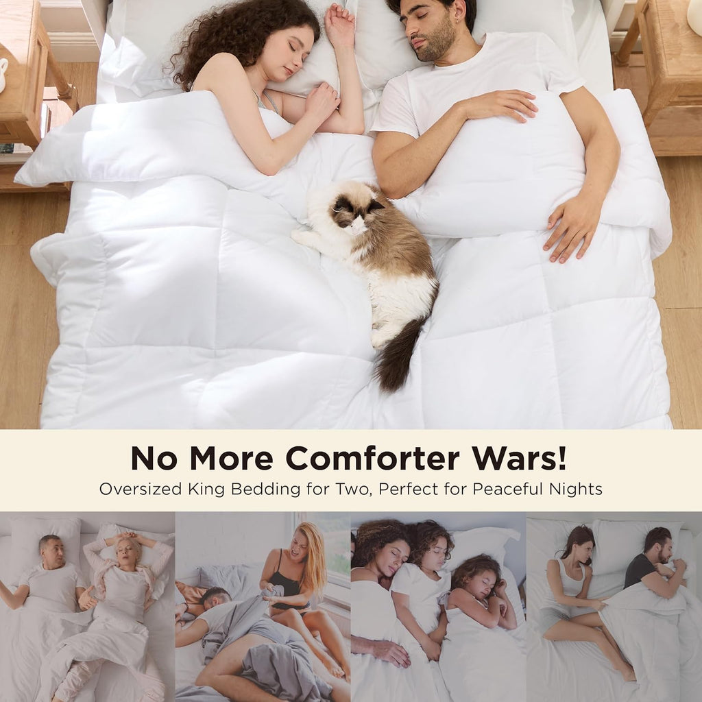 Comforter Duvet Insert - Quilted Comforters Oversized King, All Season Duvet, GentleSoft Down Alternative Bedding