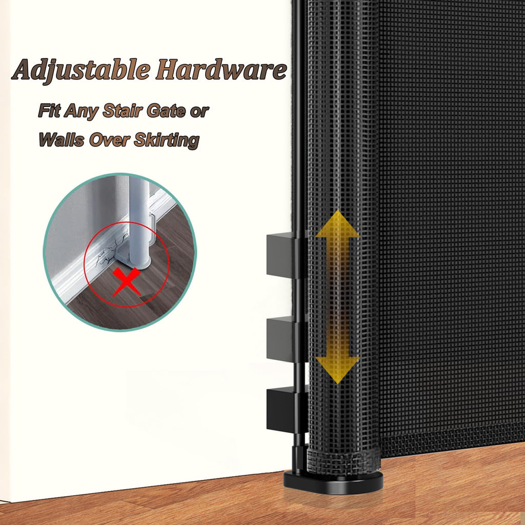 120 inch Reinforced Retractable Baby Gates 34 inch Tall