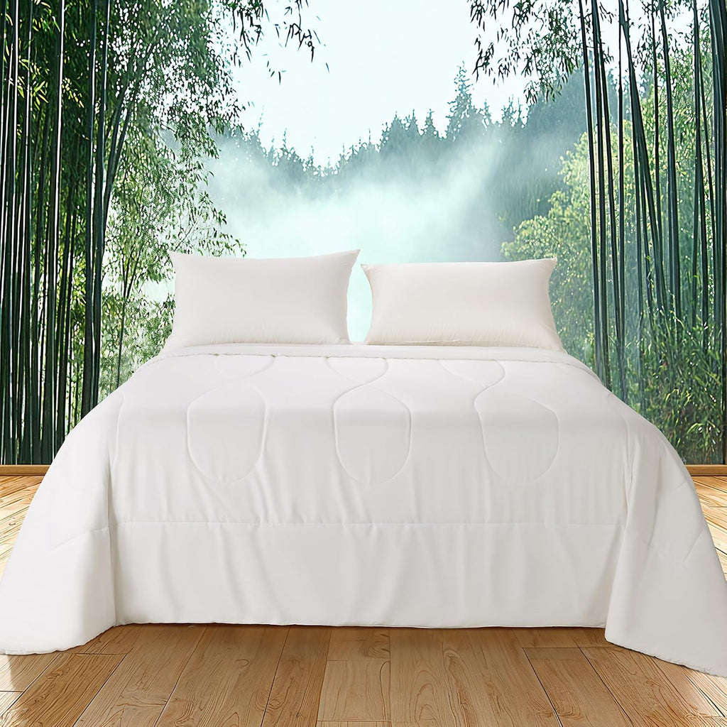 Cooling Comforter King Size, 100% Rayon Derived from Bamboo Shell, Cooling Blanket for Hot Sleepers, Q-Max>0.48