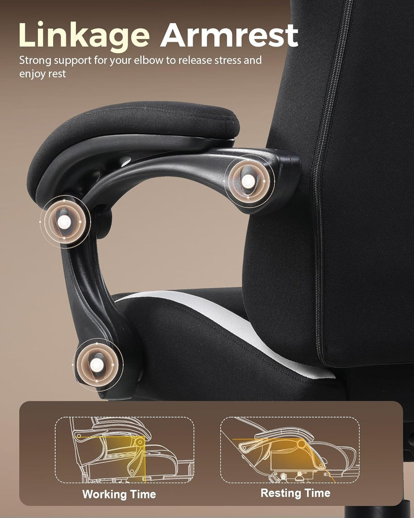 Big and Tall Gaming Chair, 350Lbs Heavy Duty Office Chairs High Back Computer Chairs with Foot Rest Wide Cushion
