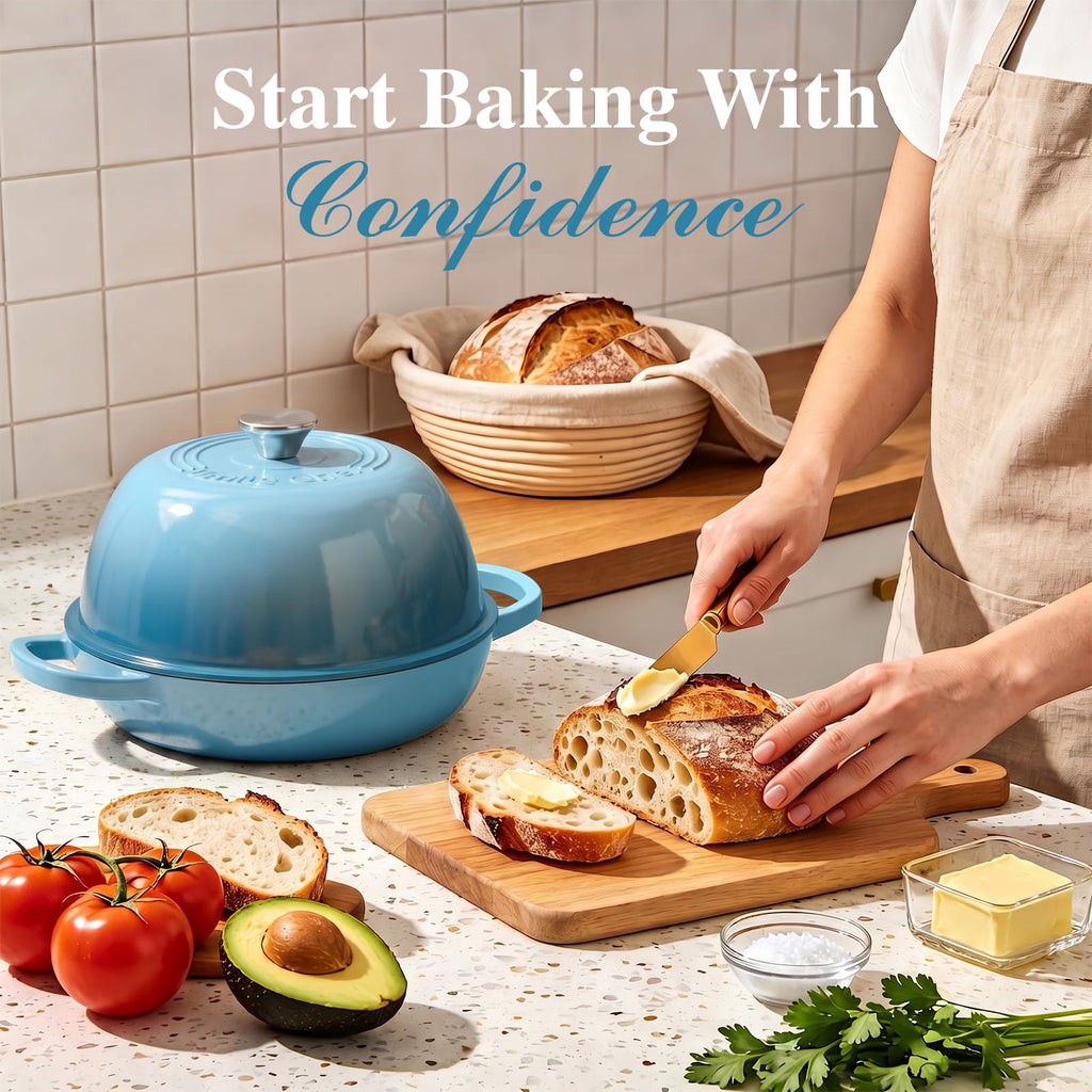 6QT Enameled Cast Iron Dutch Oven Bread Baking Gift Set