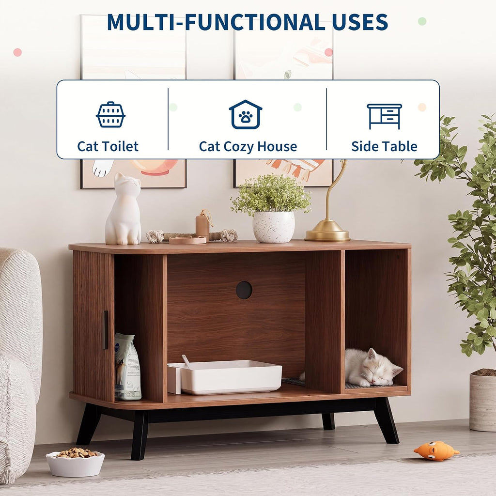 Cat Litter Box Furniture, 39" Hidden Litter Box Furniture