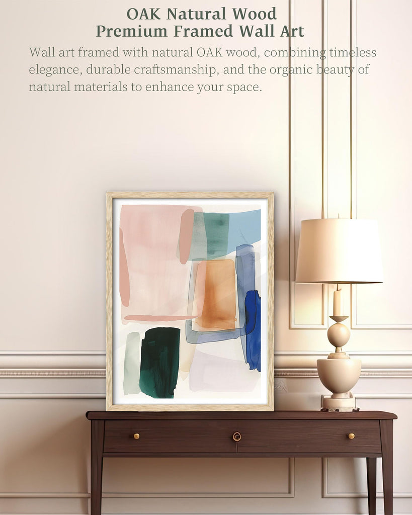 12x16in Geometric Color Block Framed Abstract Wall Art