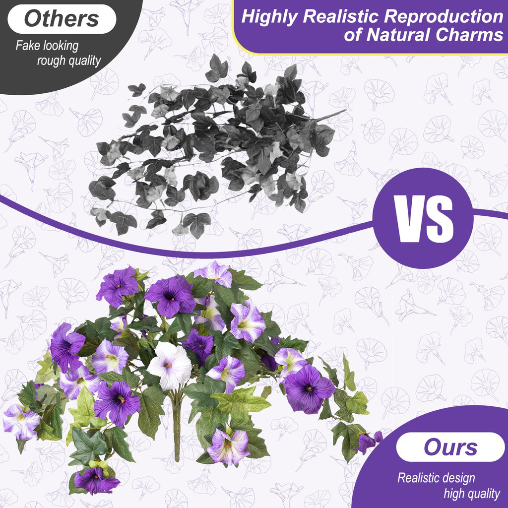 Artificial Hanging Fake Flowers with Basket Plants for Outdoor Decor