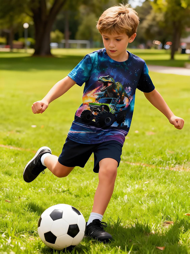 Boys T-Shirts Kids Neon 3D Graphic Tees