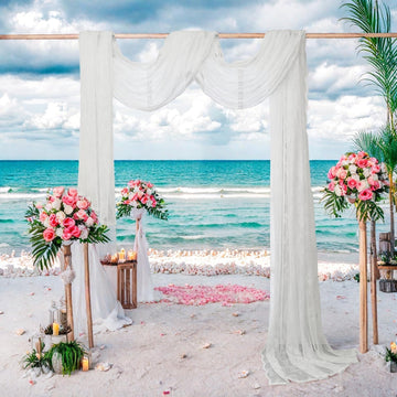 Romatic Lace Embroidery Window Scarf Sheer Curtain for Wedding/Ceremony 1PC