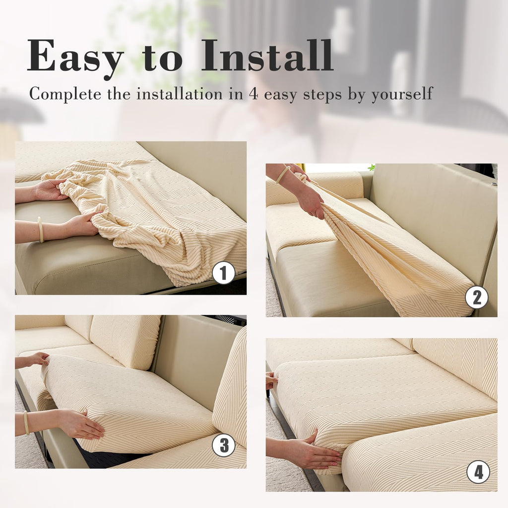 Couch Cushion Covers for Sectional Sofa, Wear Resistant Stretch Sofa Slipcovers for Chair Sofa Cushion Furniture