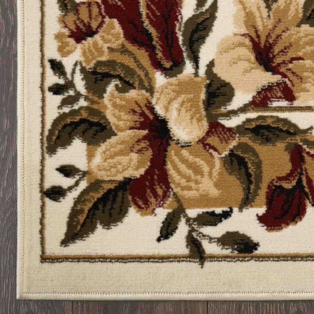 Dynamix Optimum Caspian Area Rug, 2, Traditional Medallion Floral, Ivory/Burgundy/Yellow