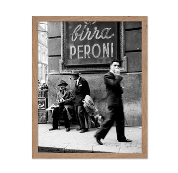 Master Vintage Photograph Poster - Travel Print - Men in a Street of Napoli, Italy, Black & White, Minimalist - Gift