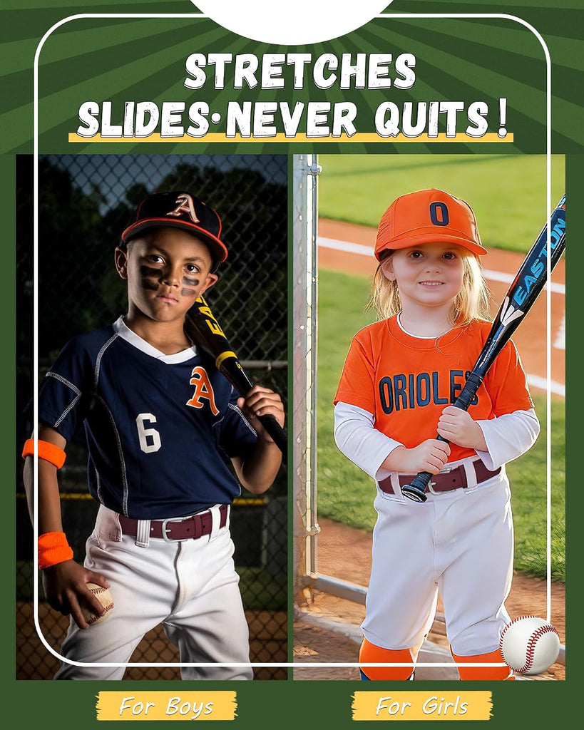 Youth Baseball Belt for Kids - Elastic Softball Belt for Girls