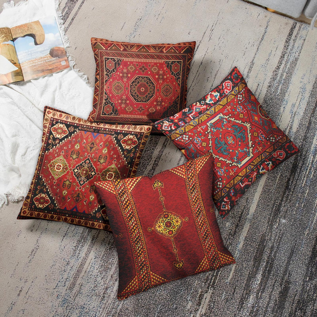 Throw Pillow Covers Set of 4, 20 x 20 Inch, Moroccan
