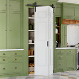 36" x 84" Paintable Bifold Barn Door, No Assembly Required, 6 Panels Bi Fold Barn Door with Hardware