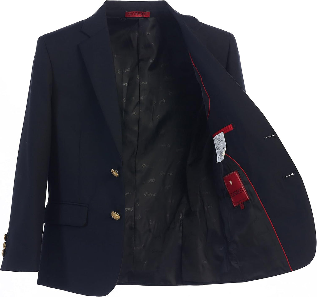 Boys Formal Blazer Jacket, Fully Lined Single Breasted Suit Coat