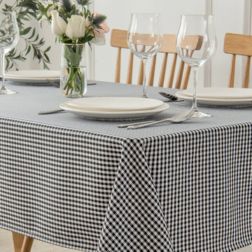 Checkered Square Tablecloth Stain Resistant Waterproof and Wrinkle Resistant Washable Heavy Weight Soft Table Cloth