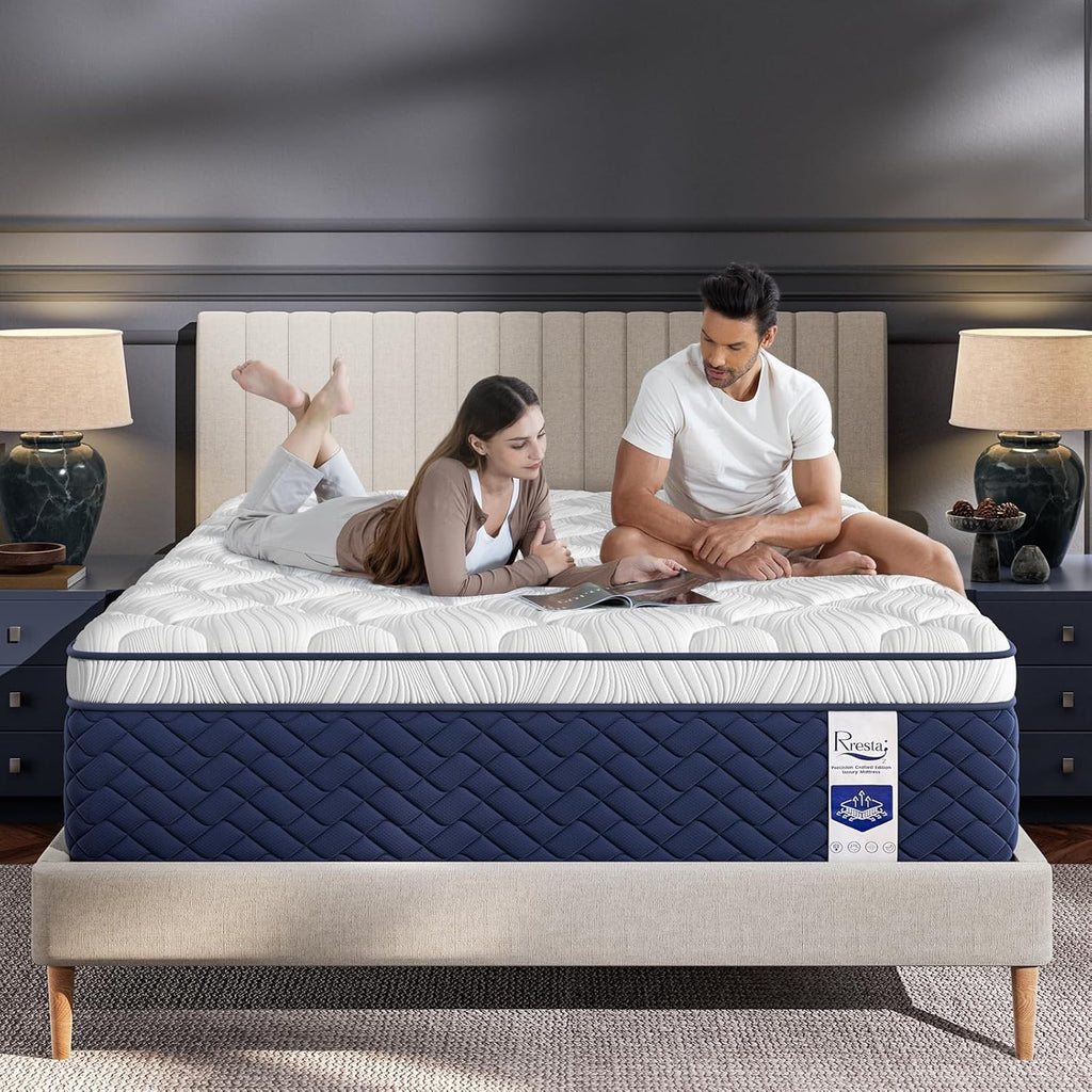 Medium Firm King Mattress 14 Inch - Hotel Collection Hybrid Mattress with 5-Zone Support, Luxury Sleep Comfort, Extra