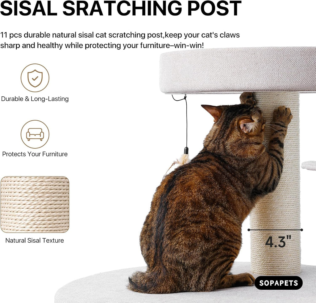 Cat Tree for Large Cats, Extra Large Cat Tower, Beige