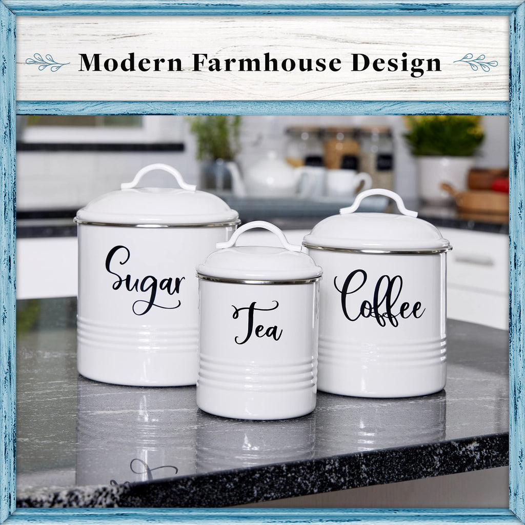 Food Storage Containers Set with Lids, Farmhouse Home Kitchen Decor Rustic Vintage Canisters