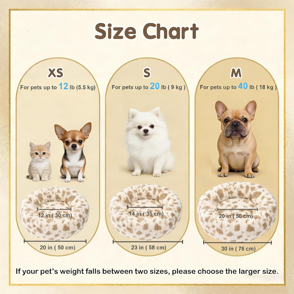 Donut Dog Bed, Calming Round Pet Bed for Small & Medium Dogs, Cats