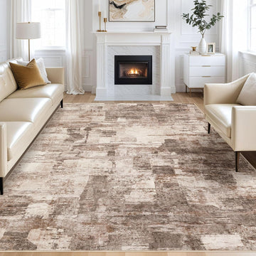 Washable Area Rug - Abstract Soft Non-Slip Modern Low-Pile Carpet