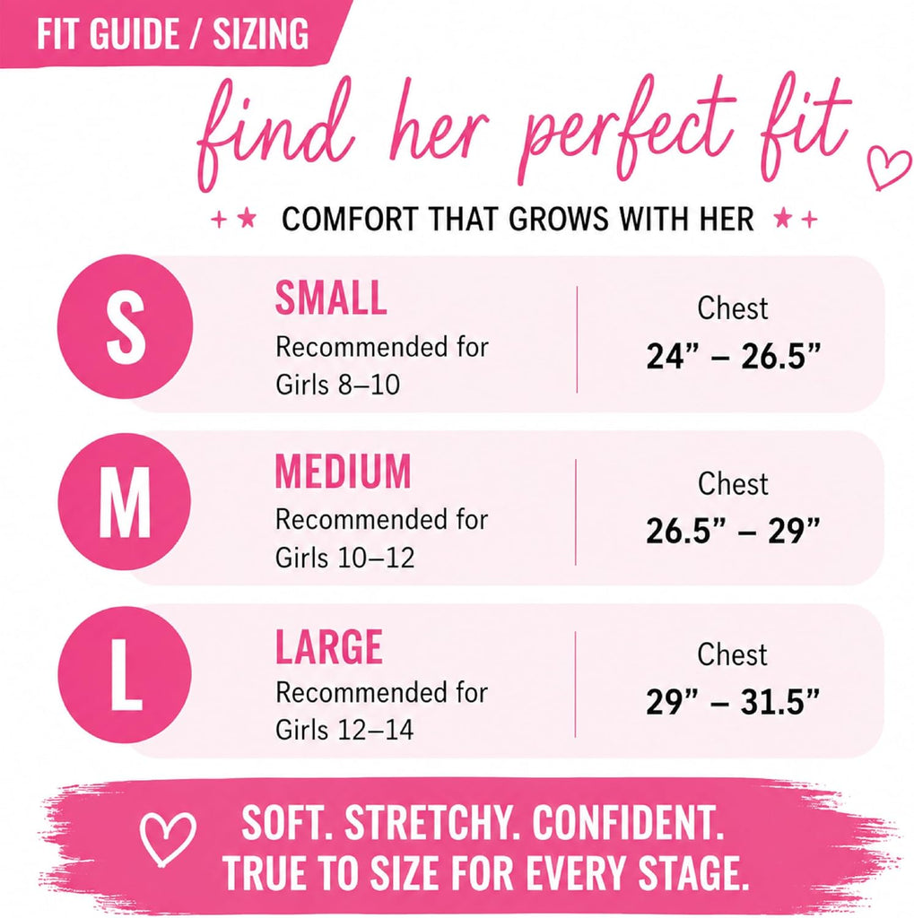 Girls Training Bra - 5 Pack Crop Cotton Bras - Cami Training Bras for Girls (Sizes: )