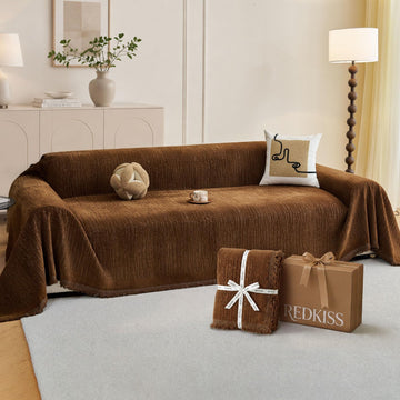 Chenille Couch Cover for Loveseat, Non-Slip, 70" x 102"