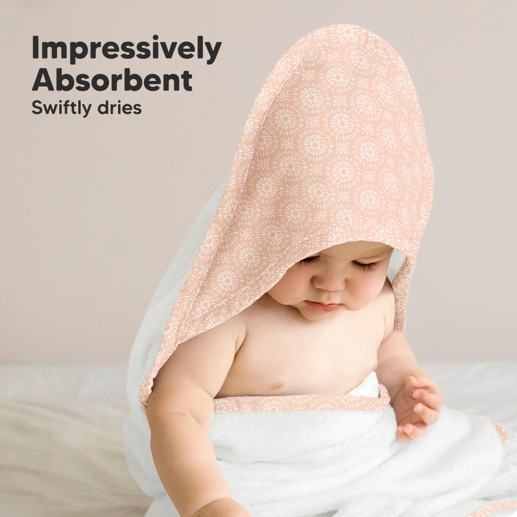 Hooded Baby Towel for Newborn, Baby Bath Towels (Crystal, 35x35)
